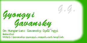gyongyi gavansky business card